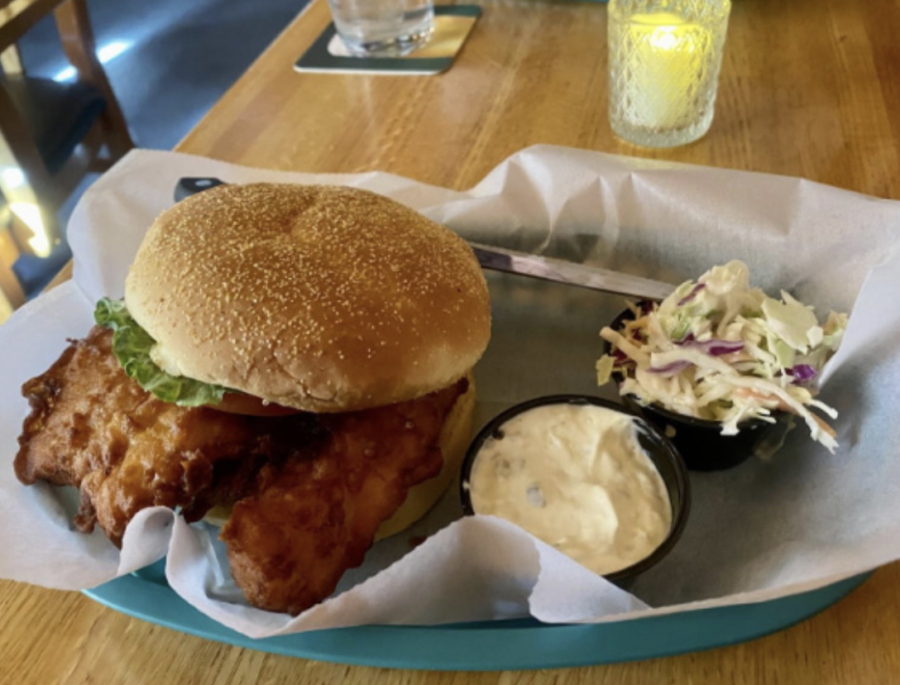 The Rustic Cafes Fried Fish Sandwich.