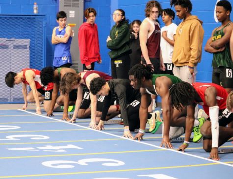 The lineup before the 55m race