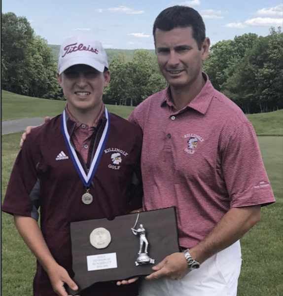 Mr. Marcoux and one of his golfers at
Killingly High school.