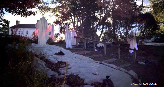 The Walk of Horror is ready after being fully decorated by volunteers.