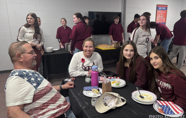 The Viking Cafe presents breakfast for guests on Veterans Day.