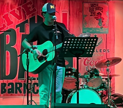 Liam Guttman performing live at the Red Barn